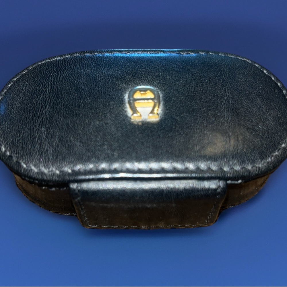 Black Leather Contact Case by Etienne Aigner